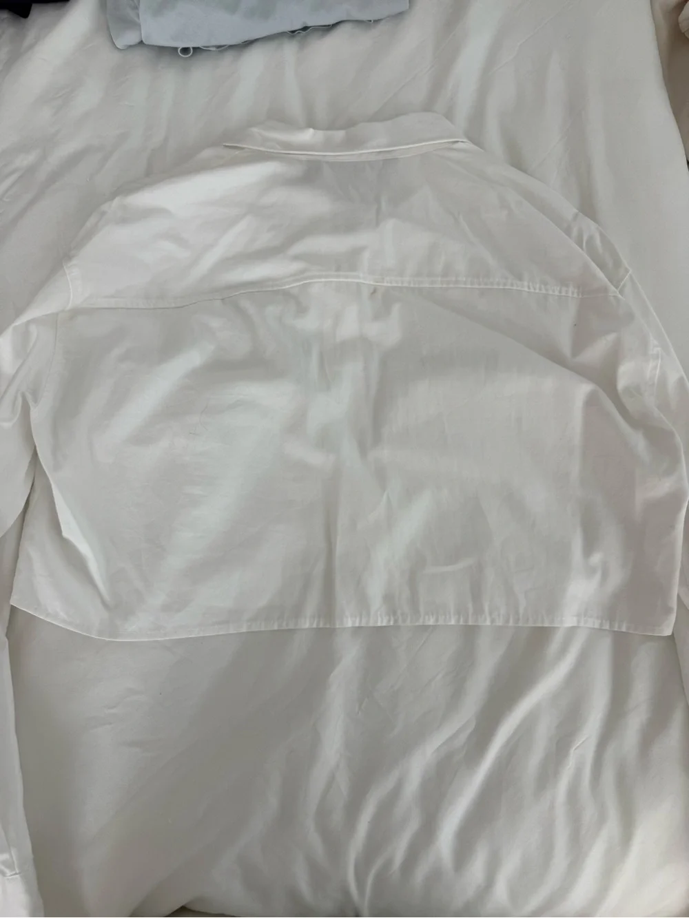 Zara White Button-Down Crop Shirt